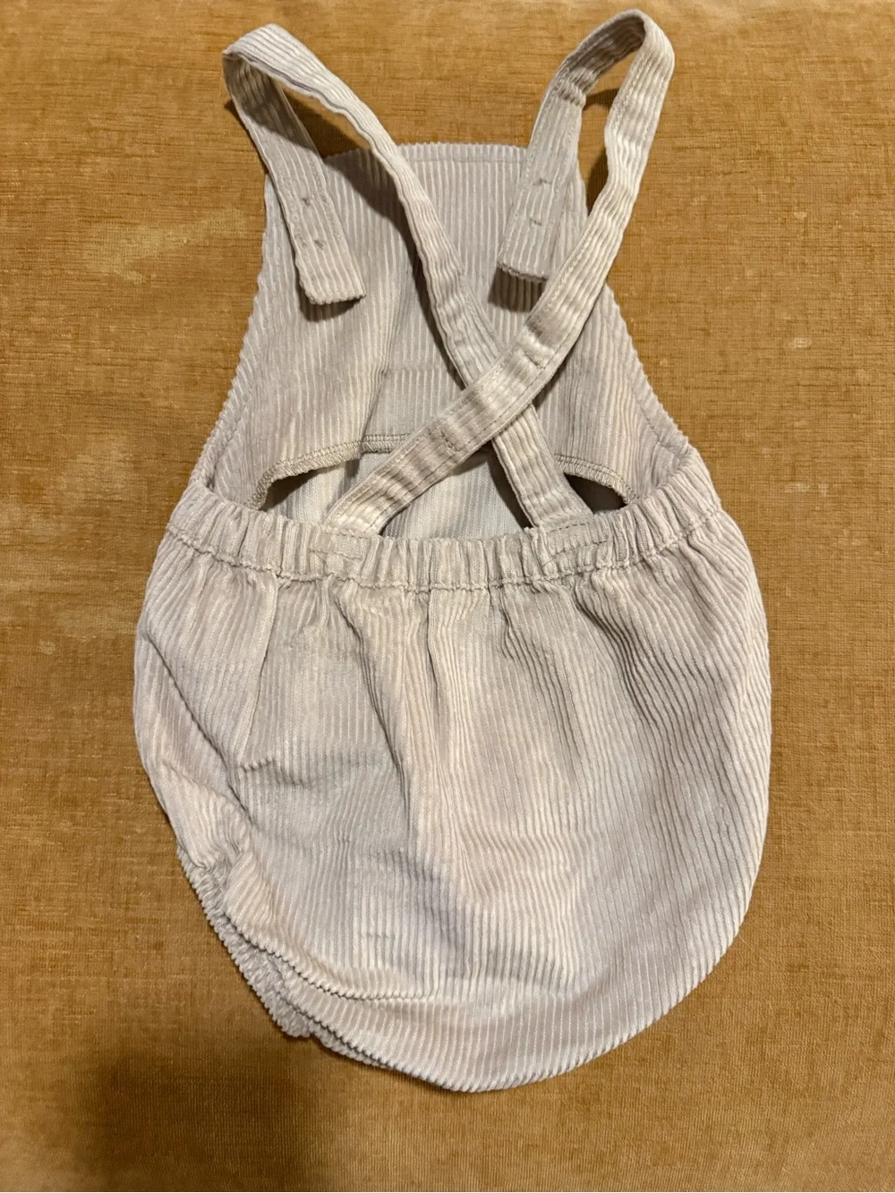 Carter's Neutral Corduroy Baby Romper in Light Tan